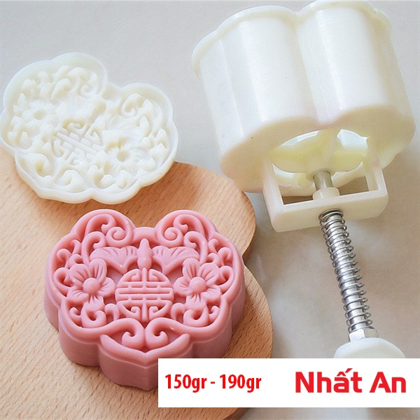 Khuôn trung thu lò xo 1 mặt chữ hỷ 150gr - 190gr