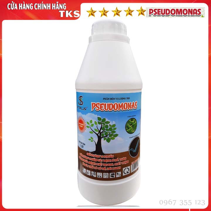 TKS-PSEUDOMONAS: Chế Phẩm Vi Sinh Phòng Và Trừ Bệnh Héo Xanh, Thối Rễ - Chai 1 Lít