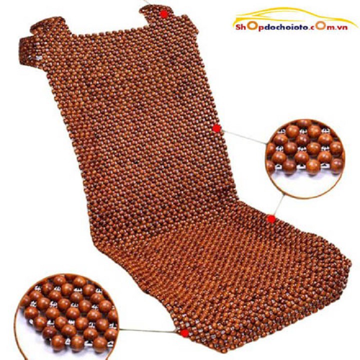 Tấm, miếng đệm lót hạt gỗ cho ghế ô tô, xe hơi bằng hạt gỗ Nhãn (hàng loại đẹp)