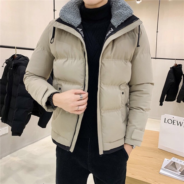 Áo Phao Nam Cổ Lông Cừu Thời Trang Thu đông Cao Cấp Quảng Châu