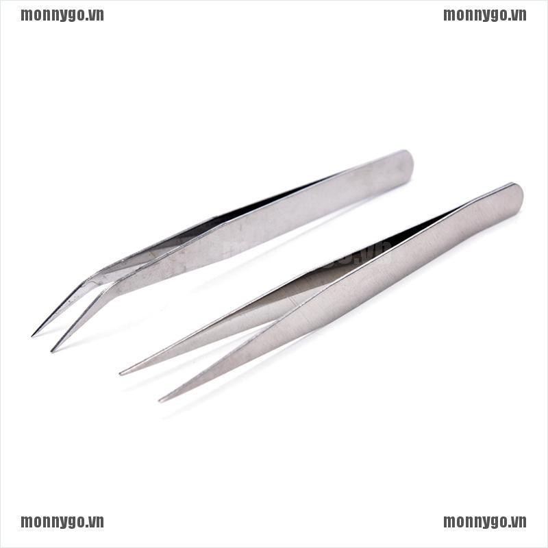 2 Nhíp Gắp Đầu Cong / Thẳng Bằng Thép Không Gỉ