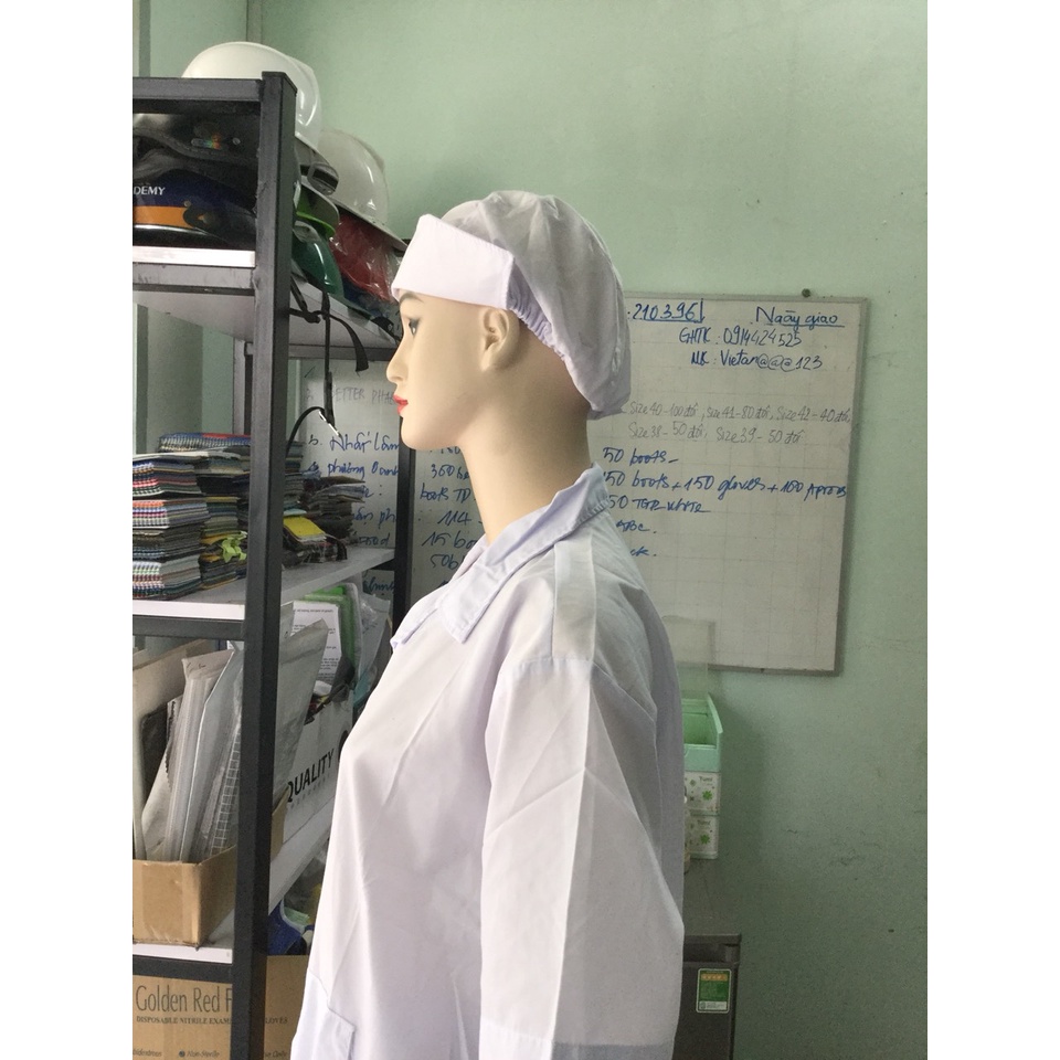 Nón Thực Phẩm Có Vành Silk Trắng _ Hình Chụp Thật