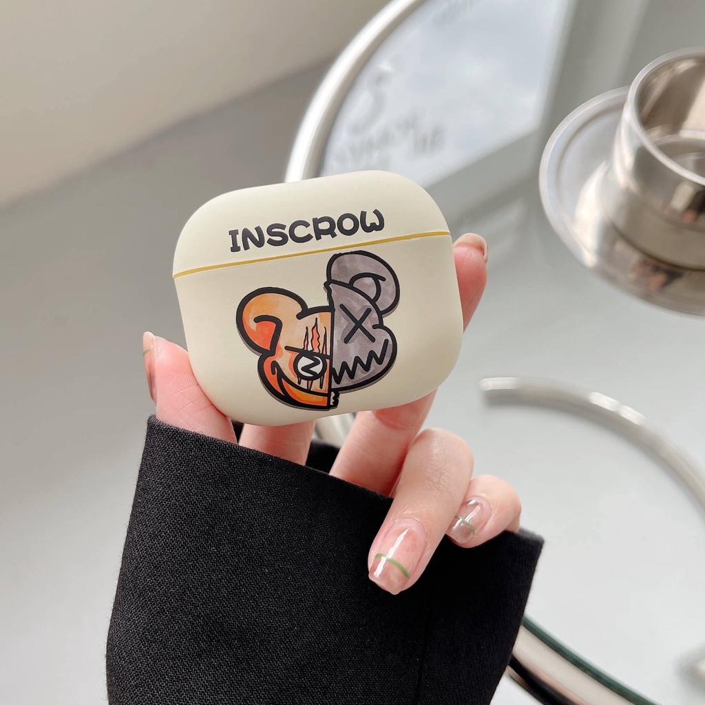 Vỏ Bảo Vệ Hộp Sạc Tai Nghe AirPods3 AirPods3 Họa Tiết Hoạt Hình Đầu Gấu Dễ Thương Ốp