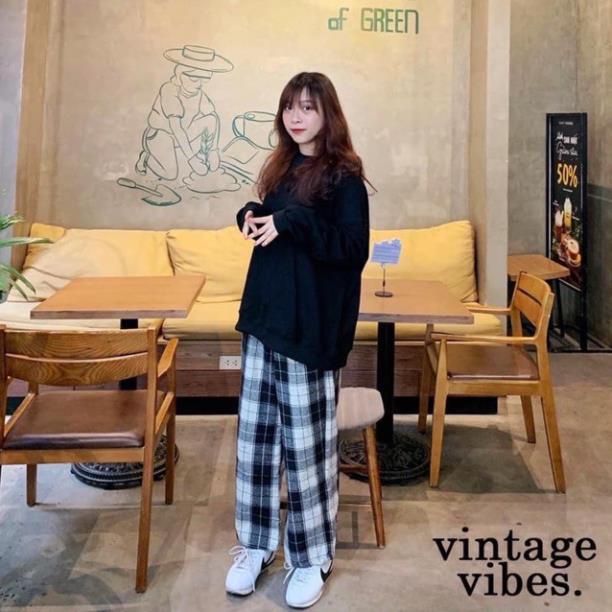 Quần Baggy Nam Kẻ Caro PLAID Ống Suông Unisex - Kiểu quần baggy vải kẻ caro dáng suông rộng streetwear