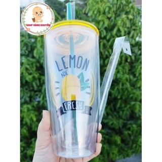 Ly Nhựa 2 Lớp Cách Nhiệt Có Ống Hút Lock&Lock 750ml