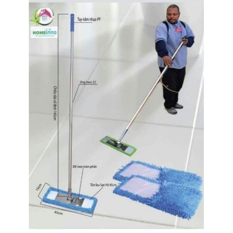 Chổi lau tường 1,5m và 3m size 45cm