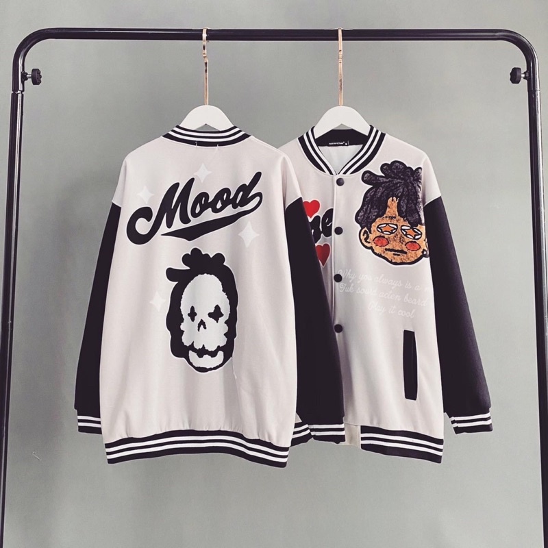 Áo Jacket Bomber Nỉ Bông MOOD Ảnh Thật