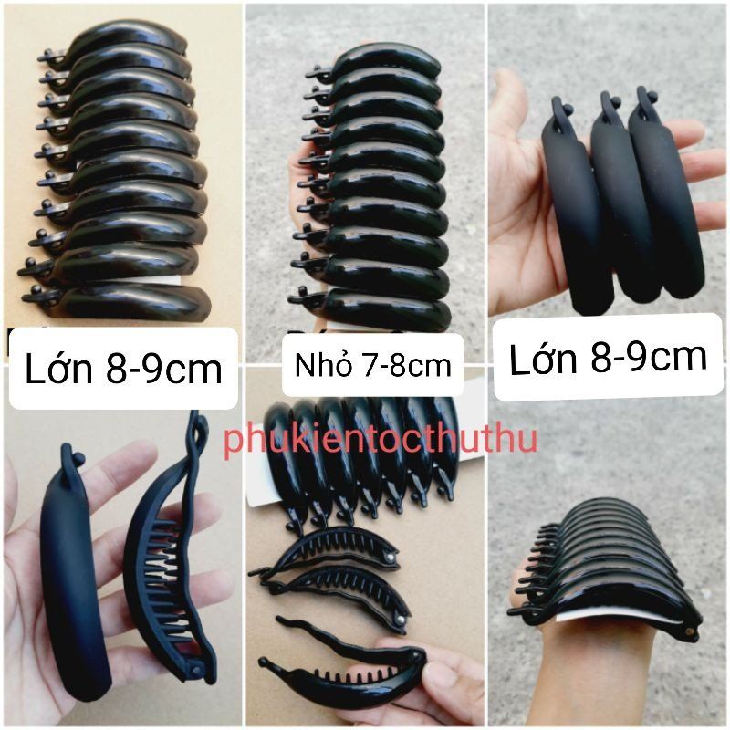 Kẹp cóc mo, kẹp ngang trơn màu đen