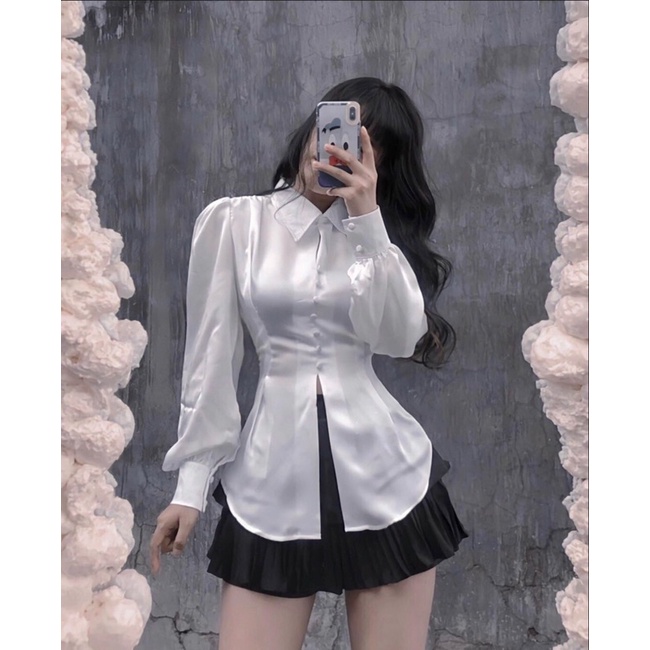 ÁO TRẮNG NÚT BỌC CỘT LƯNG SAU ✨✨✨ | BigBuy360 - bigbuy360.vn