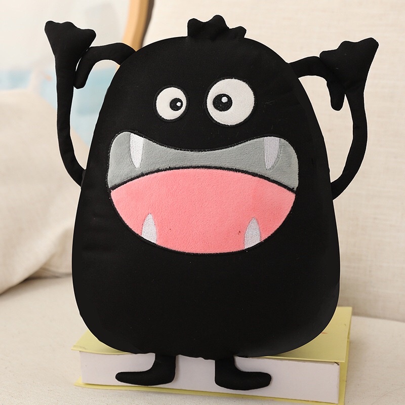 Bộ gấu bông quái vật xấu xí đen mềm mại hài hước cute