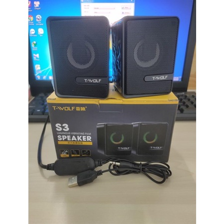 Loa máy tính nghe nhạc dể bàn mini 2.0 T-WOFT S3 LED loa vi tính  Gaming có dây
