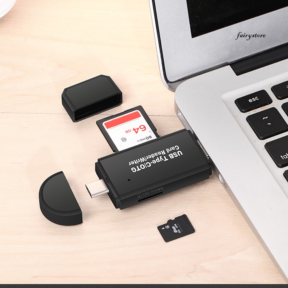 Đầu Đọc Thẻ Nhớ Usb 2.0 Micro-usb Tf Sd 3 Trong 1