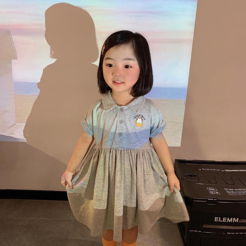 Đầm polo ngắn tay xinh xắn theo phong cách Hàn Quốc cho bé gái