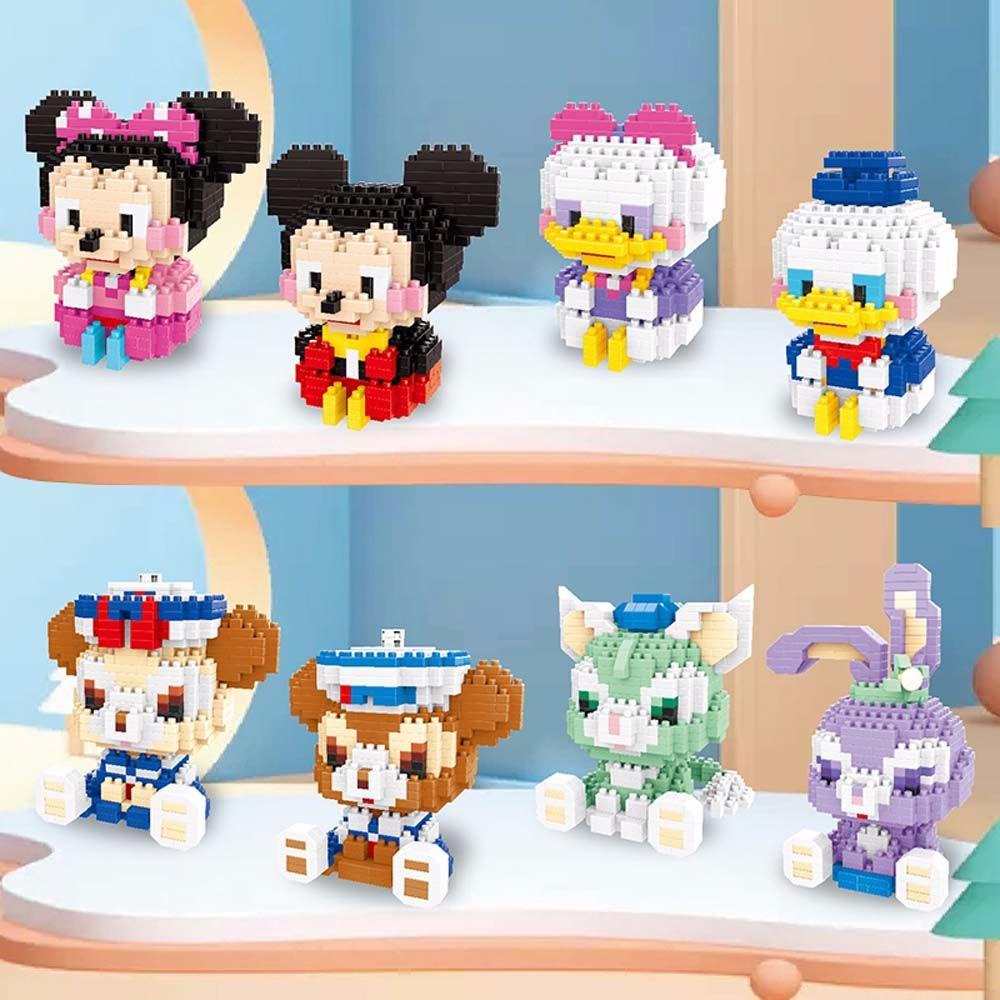Đồ chơi khối lắp ghép xây dựng hình nhân vật Mickey Minnie hoạt hình hạt nhỏ giáo dục đầu đời cho trẻ nhỏ DIY