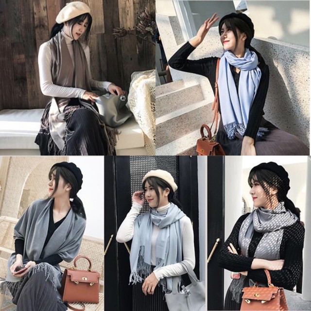 L Khăn choàng cashmere mềm mịn chất đẹp 39 25