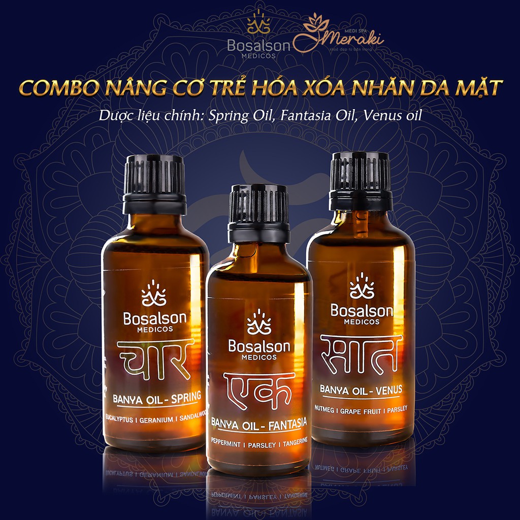 COMBO DƯỢC LIỆU NÂNG CƠ TRẺ HÓA XÓA NHĂN DA MẶT (5ML - 15ML)