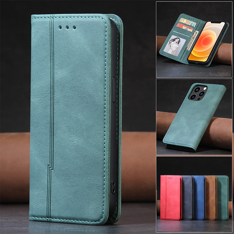 Ốp lưng điện thoại dạng ví da lật dành cho IPhone 13 12 Mini 11 Pro XS Max