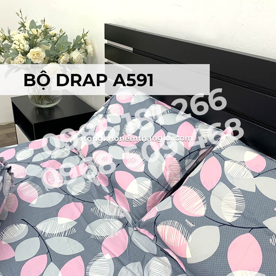 [Ảnh Thật] A591 - Bộ Drap Cotton 4 món Thắng Lợi Chính Hãng (Ga Nệm, Áo Gối)