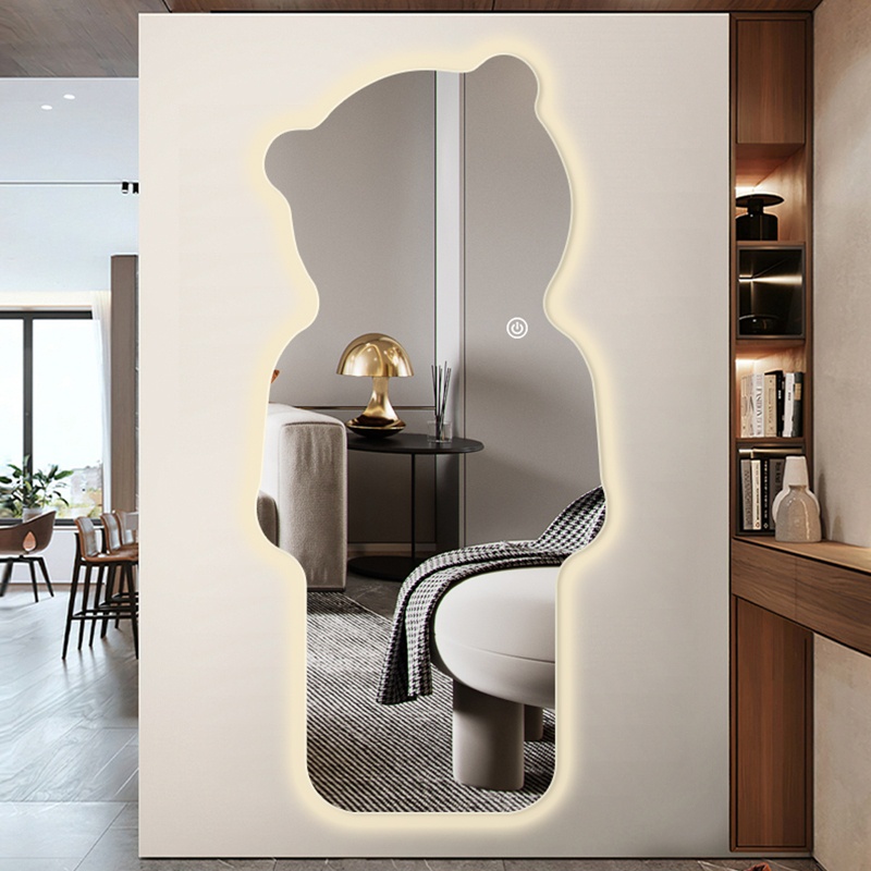 Gương toàn thân led cảm ứng cao cấp hình chú gấu decor VUADECOR kích thước 80x180cm