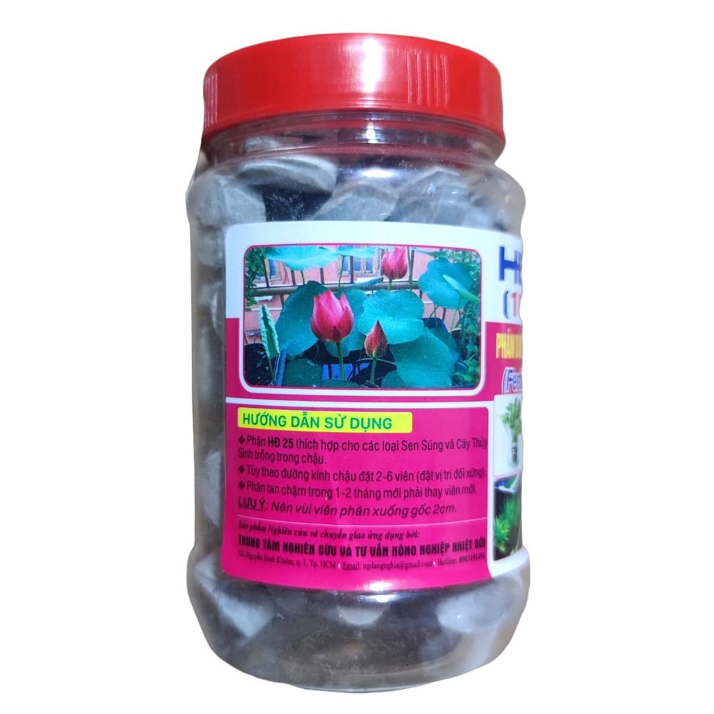 Phân viên nén cho sen,súng, hồ thuỷ sinh HĐ V25 hộp 65viên, NPK 10-20-5+TE