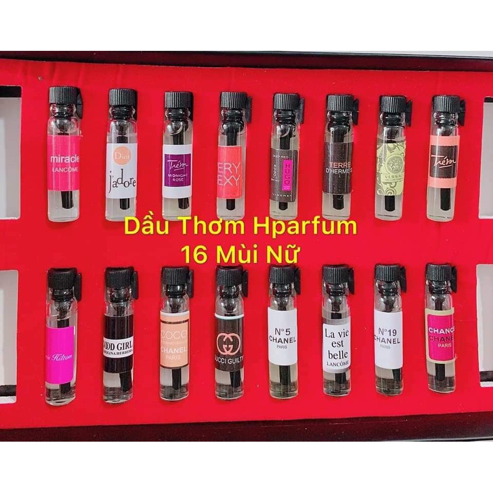 Bộ 26 Chai Tinh Dầu Thơm Pháp Hparfum Mini - Mùi Siêu Sang Chảnh [ 10 Mùi Nam - 16 Mùi Nữ ]