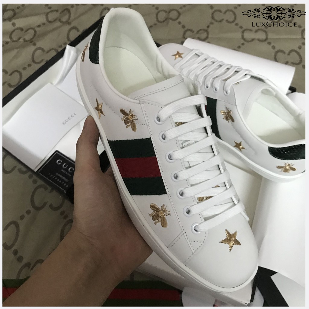 Giày ace màu trắng thêu ong sao | BigBuy360 - bigbuy360.vn
