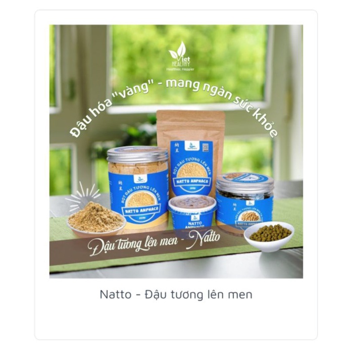 Bột Đậu Tương Lên Men Hữu Cơ Natto Không biến đổi Gen, bổ sung lợi khuẩn Probiotic, đạm thực vật
