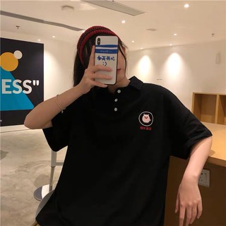 Áo thun ulzzang polo piggy tay lỡ