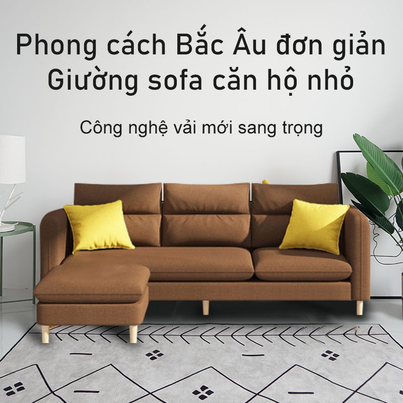 FU440 - Sofa sang trọng nhẹ Bắc Âu giường sofa hai người ba người đơn giản phòng khách