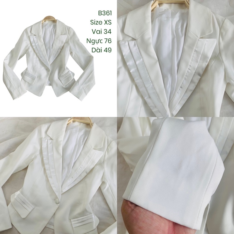 Áo khoác vest/blazer nữ B361 form ngắn 2hand Hàn si tuyển ảnh thật
