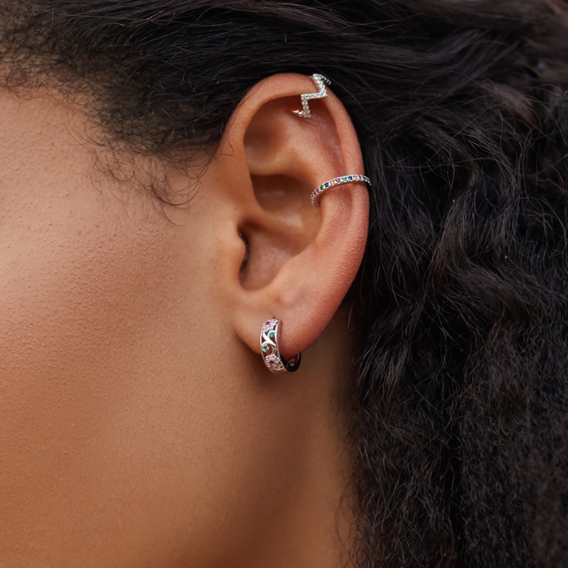 1 Bông tai bạc 925 BAMOER dạng kẹp thời trang