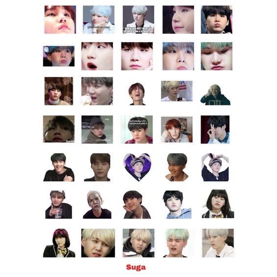 Combo sticker BTS theo từng thành viên siêu cute mlem mlem cắt sẵn