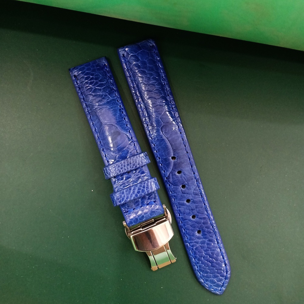 Dây đồng hồ da đà điểu KHÓA BƯỚM BẢO HÀNH 6 THÁNG đủ size 14/16/18/20/22mm