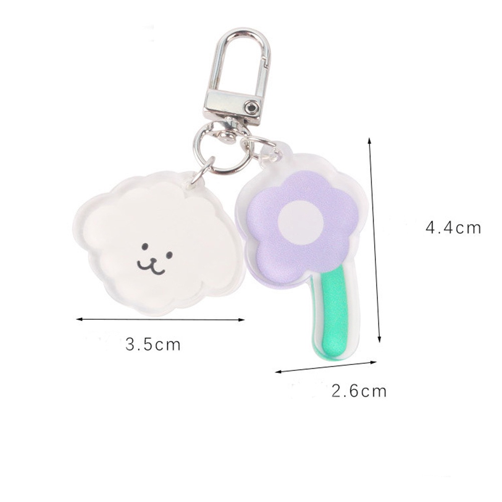 Móc khóa hình chú chó/ đám mây/ hoa tím thời trang dễ thương thích hợp làm quà tặng