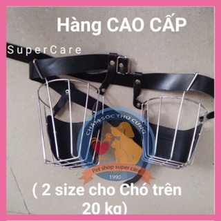 Rọ Mõm Inox Đai Da Cho Chó Lớn