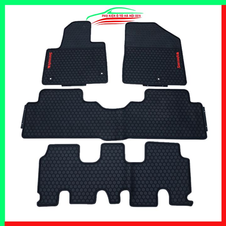 Thảm lót sàn cao su cho xe HYUNDAI SANTAFE 2021-2022 hàng chuẩn theo xe chịu lực tốt