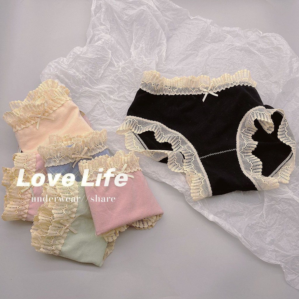 Quần lót cotton viền ren quý tộc B2 | BigBuy360 - bigbuy360.vn