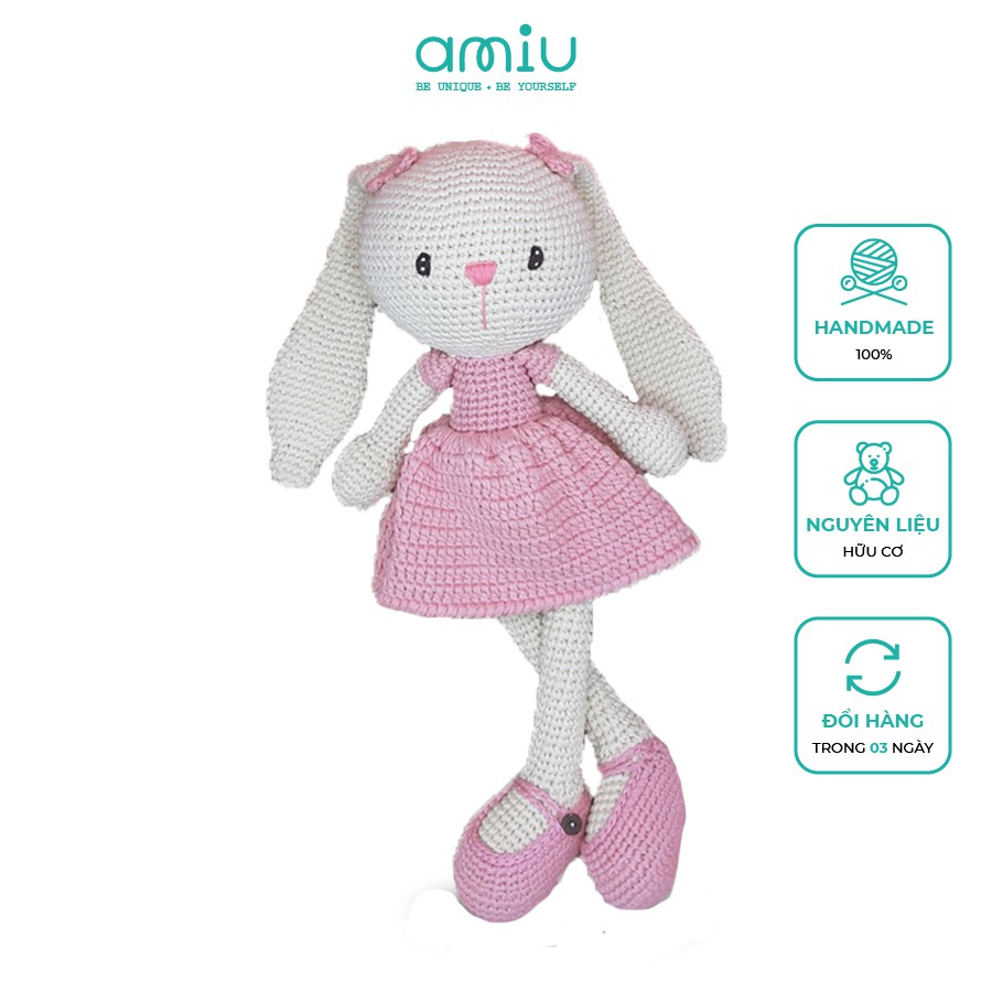 Thỏ Anna bông móc len handmade cao cấp Amigurumi - SP000282