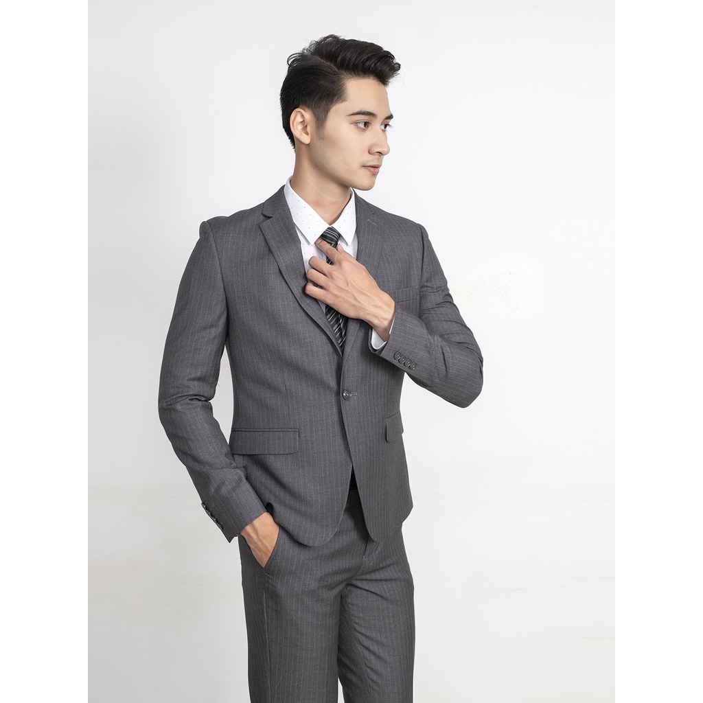 ( Xả kho )Bộ vest  Aristino cao cấp họa tiết kẻ dáng ôm  ASU008W7 tag 4500k