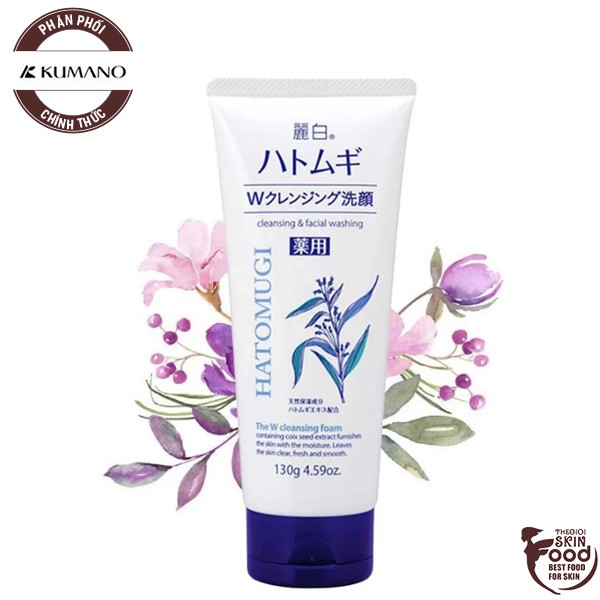 Sữa Rửa Mặt Tẩy Trang Và Làm Sáng Da Hatomugi Cleansing & Facial Washing 130g