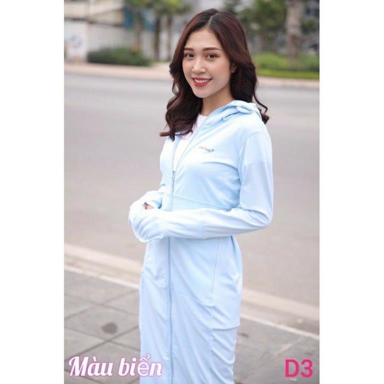Áo chống nắng nữ 2 lớp toàn thân vải thun hạt xoàn co giãn 4 chiều , áo choàng chống nắng 2 lớp dày dặn chống tia UV