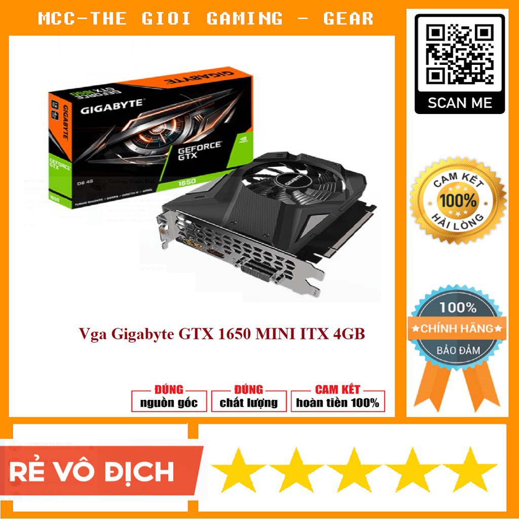 Card màn hình GIGABYTE GeForce GTX 1650 Mini ITX OC 4GB GDDR6 - Chính hãng