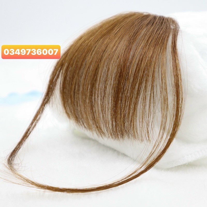 Tóc giả mái thưa Hàn Quốc làm từ tóc thật, dệt tay, mái phồng tự nhiên có thể cắt, uốn, nhuộm