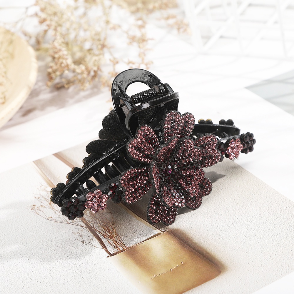 Kẹp gắp tóc HAIMEIKANG mặt hình hoa đính đá thời trang vintage cho nữ