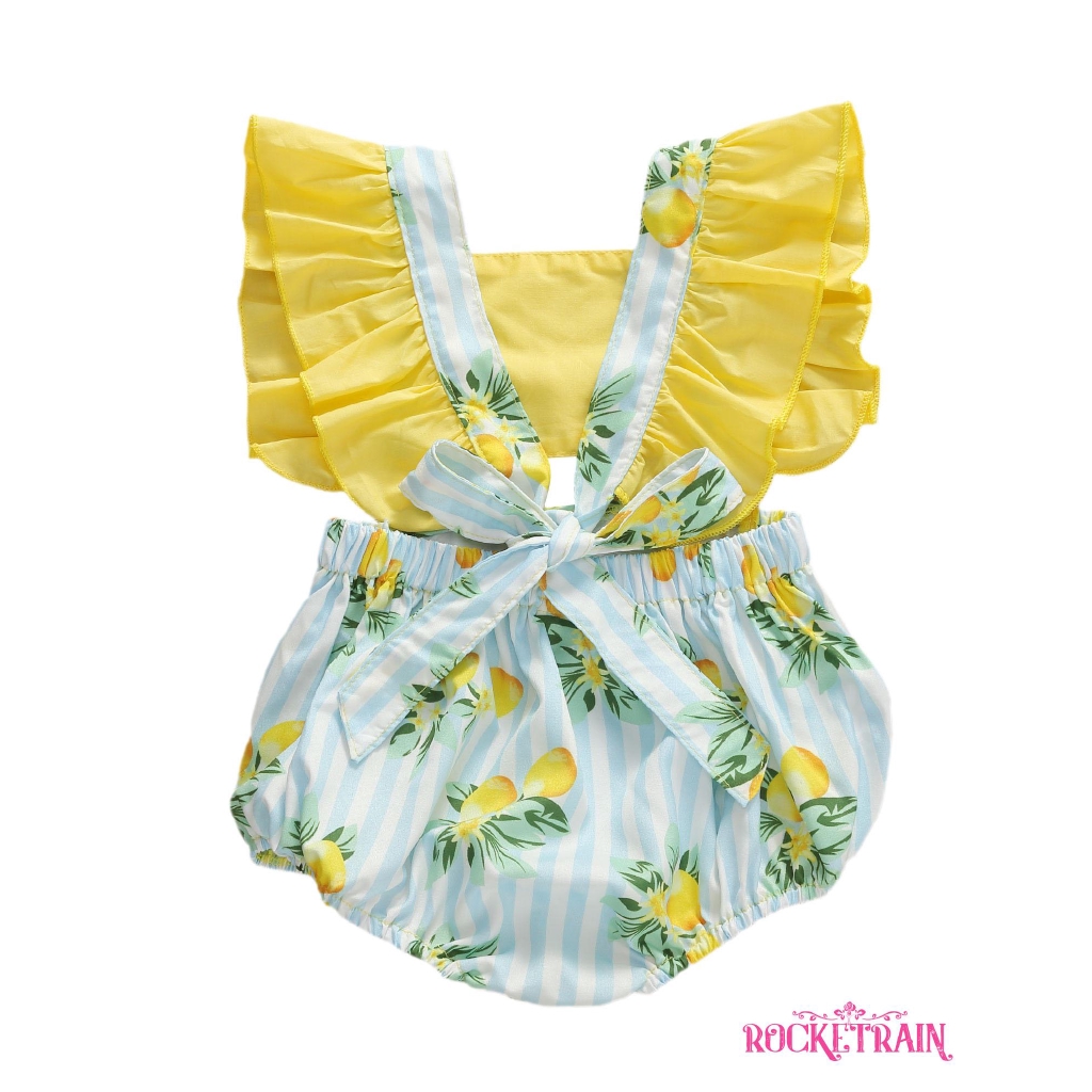 Jumpsuit Tay Cánh Tiên Chất Cotton Hoạ Tiết In Cho Bé Gái