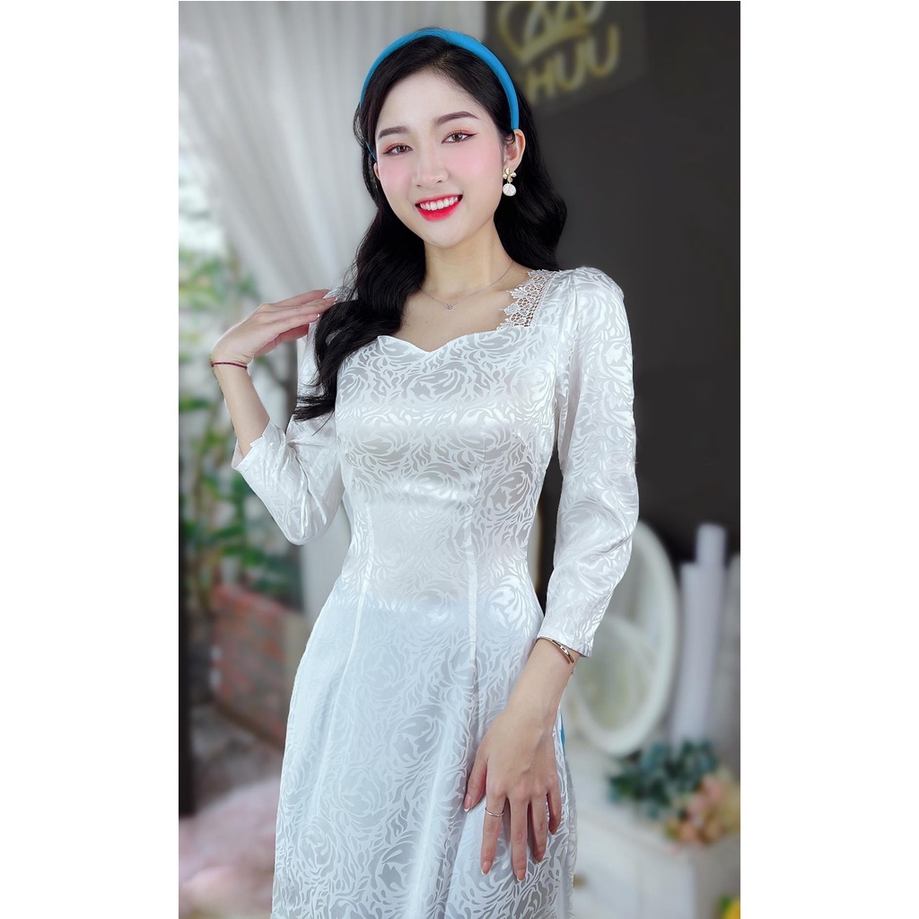 Áo dài trắng đi làm, nhiều kiểu áo dài trắng học sinh chưa kèm quần CHUU WHITE