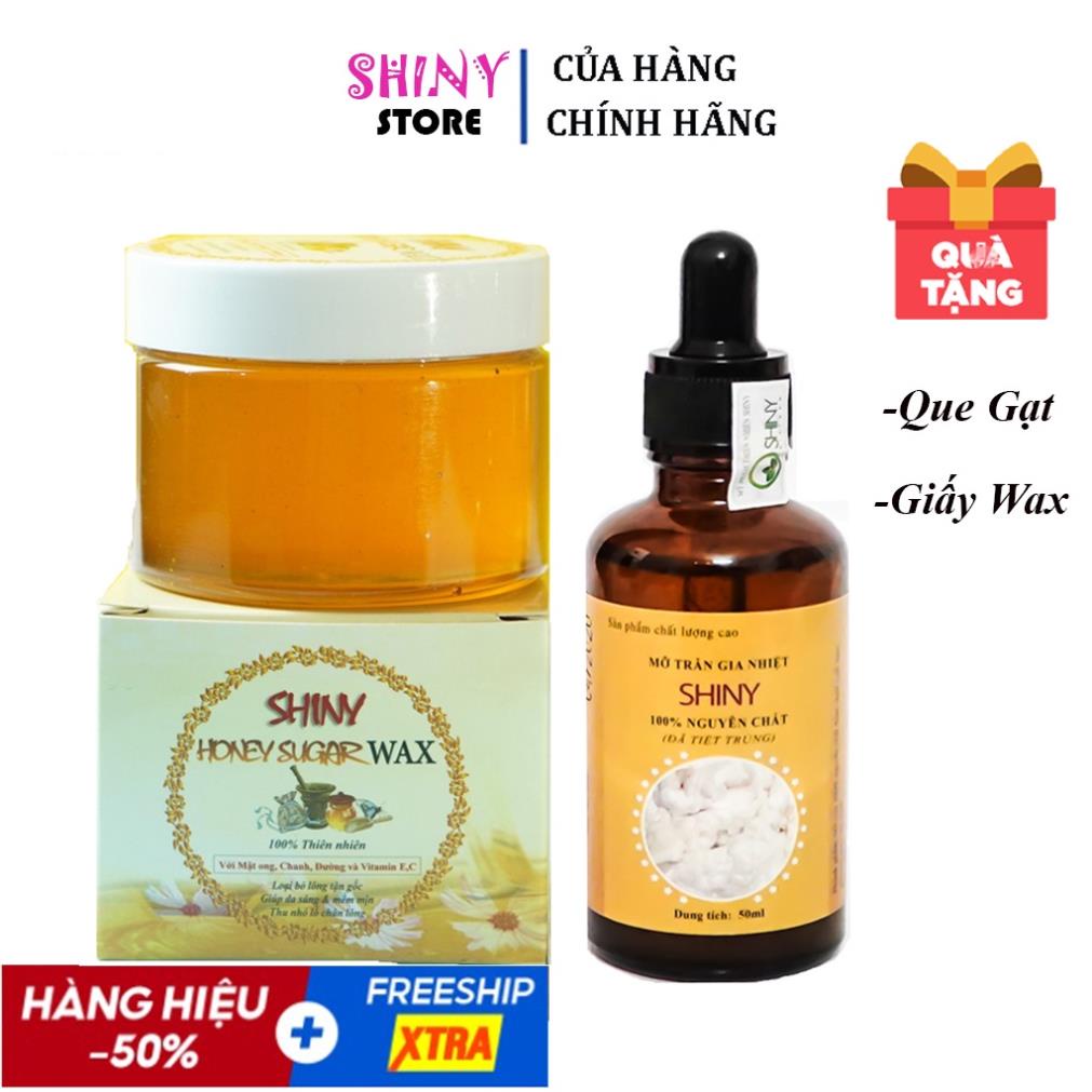 Wax Lông + Mỡ Trăn Triệt Lông Shiny - ( Tặng 50 Giấy, Que Wax ).