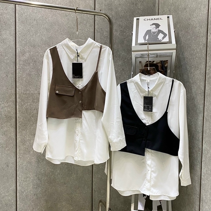 50-75KG A.M BIGSIZE Set áo gile lệch so hot M288 hàng bán shop