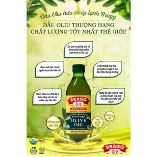 [Bragg] Dầu Extra Virgin Olive - Dầu oliu ép lạnh hữu cơ Bragg