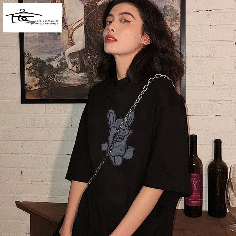 Áo Thun Cotton Tay Lỡ Dáng Rộng Phong Cách Hàn Quốc Thời Trang Xuân Hè Cho Nữ 2022